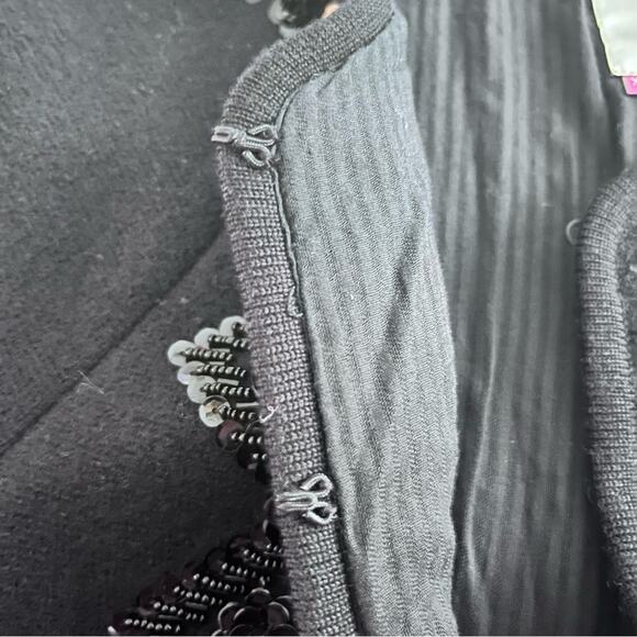 Elevenses black boiled wool beaded sequins minka jacket blazer cardigan XS - Picture 7 of 10